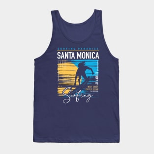 Retro Santa Monica Surfing // Surfers Paradise // Surf California Beaches Tank Top